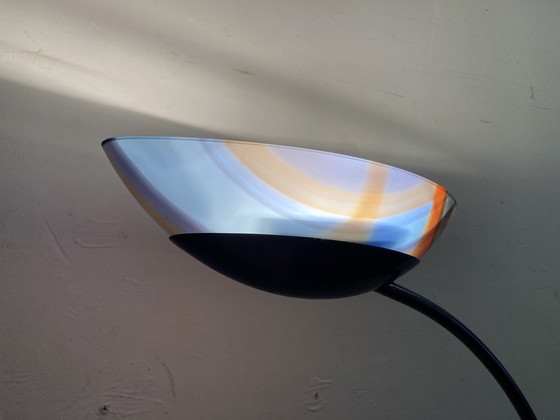 Image 1 of Italienische Halogen Stehleuchte Bogenleuchte Muranoglasschirm von Missoni 80er