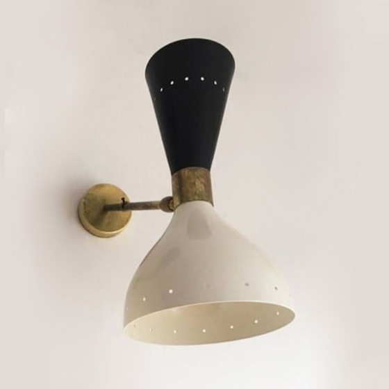 Image 1 of Pair of large Italian wall sconces, 1950s design