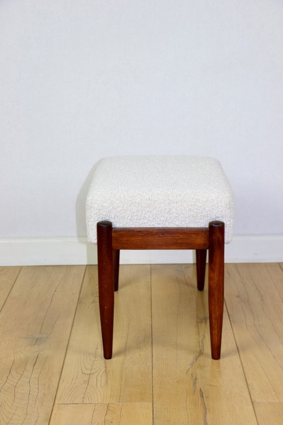 Image 1 of Sgabello Edmund Homa, seduta in bouclé bianco avorio crema - 2 pezzi disponibili