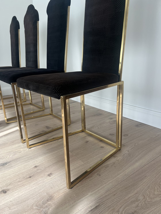 Image 1 of 4 bruine velvet stoelen