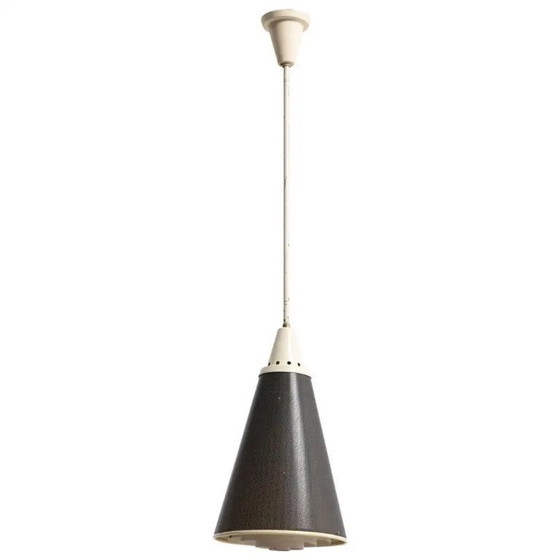 Image 1 of Raro set di 2 lampade a sospensione in metallo Hiemstra Perfolux degli anni '50