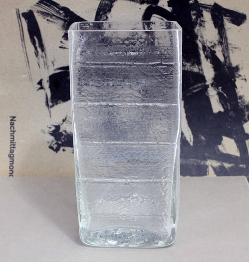 Large Glass Vase Lindshammar Glasbruk 1970