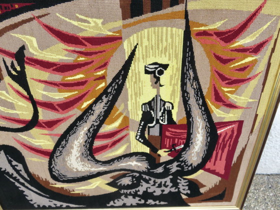 Image 1 of Tapestry "La Corrida" France, 1970