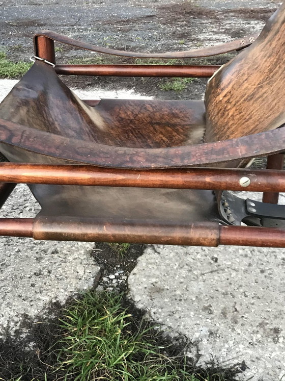 Vintage Leather Safari Chairs, 1960s, Set of 2 – Armchairs (photo 4 of 7)