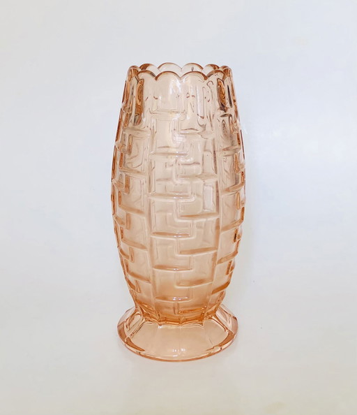 Vaso Art Déco in vetro pressato 
