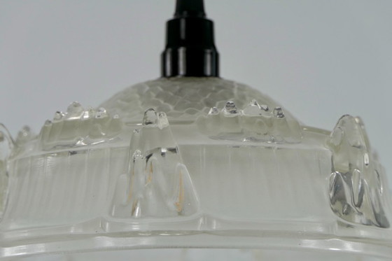 Image 1 of Lampada a sospensione vintage Ezan Art Déco con ghiaccioli