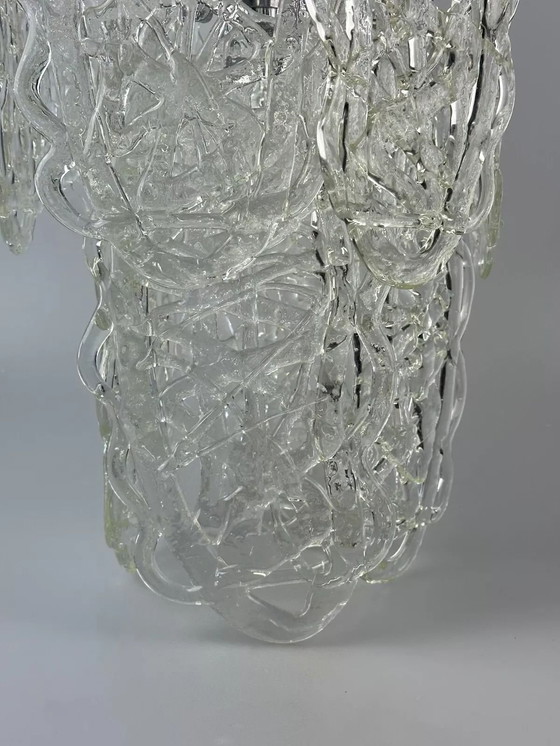 Image 1 of 60s 70s kroonluchter Kroonluchter "Ragnatela" Murano glas Space Age