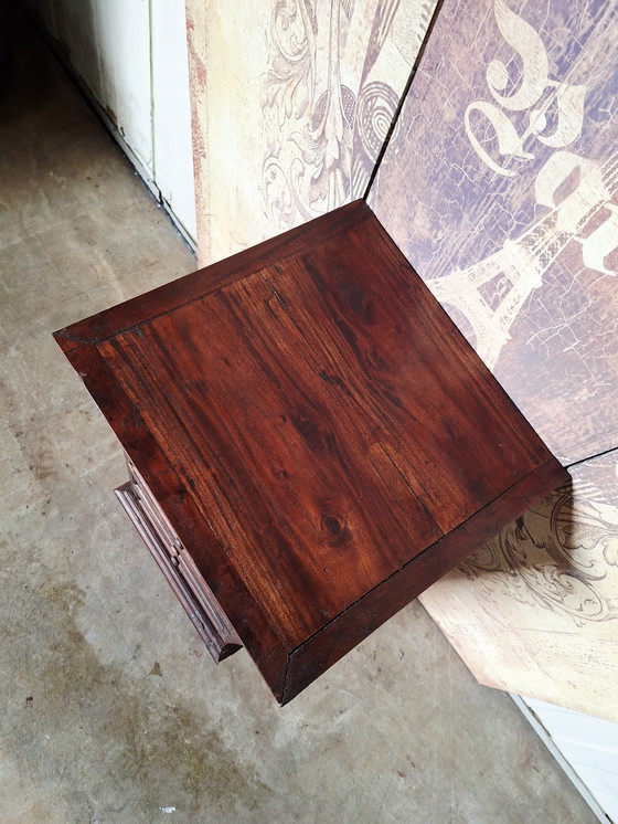 Image 1 of Teakhouten ladekast, nachtkastjes, bijzettafel afm. 40x38m en 76cm hoog.
