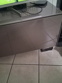 Originale Joop! Mobile TV basso - Marrone Lava Lucido e Pattini Cromati