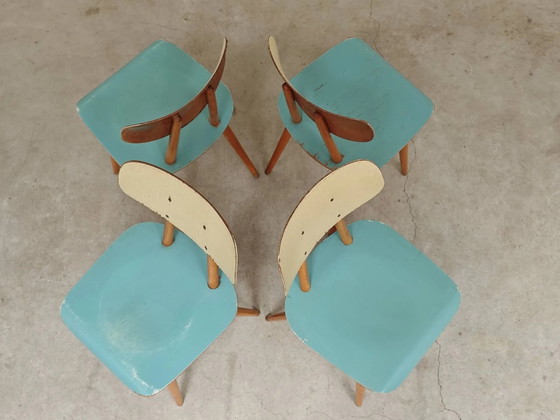 Lot de 4 chaises en bois bleu clair TON Bystrice (Thonet), lot 2. – Chaises de salle à manger, Wood (photo 21 of 22)