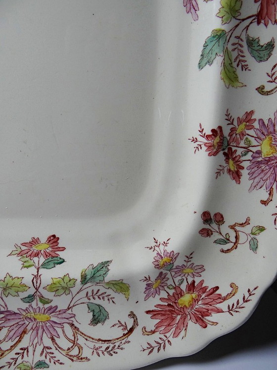 Grand Plat de Service Ancien Longchamp Pâquerettes Terre de Fer Polychrome – Vaisselle, Ceramic (photo 9 of 14)