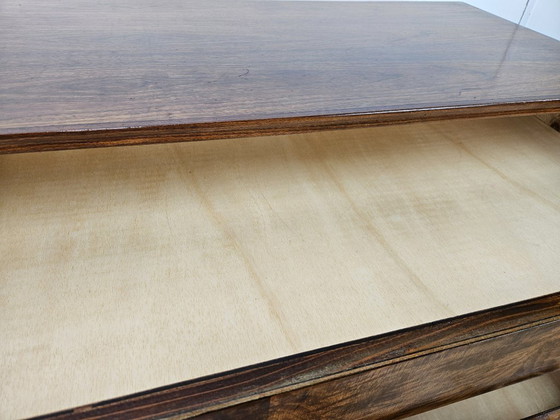 Image 1 of Commode Art Déco en ronce de noyer à quatre tiroirs