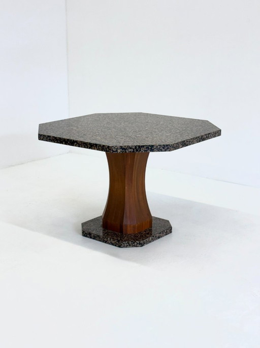 Art Deco Dining Table with Octagonal Granite Top – eettafels, Stone