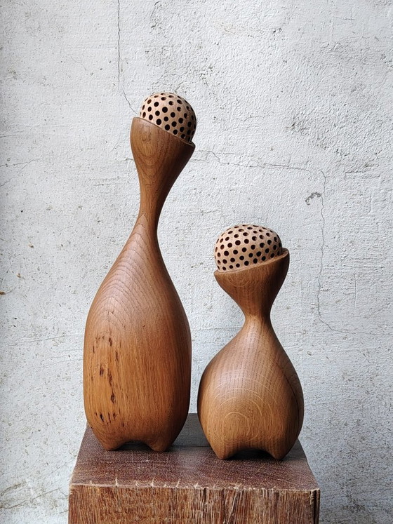 Oggetti decorativi in legno, due pezzi, retroDom, Marrone, Organic Modern (foto 5 di 9)