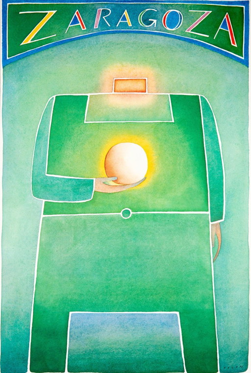 Jean-Michel Folon: Zaragoza, cartel litográfico original firmado – posters, Paper (photo 2 of 6)