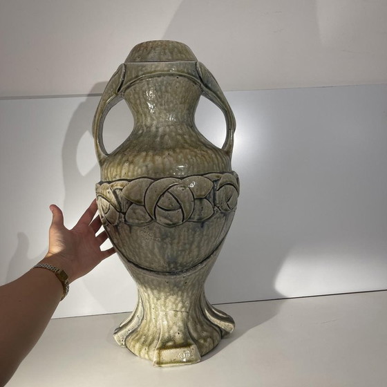 Jugendstil glasierte Steingut Vase von Helman, 1900 – Vasen, Ceramic, Art Nouveau (photo 2 of 12)