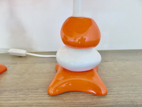 Image 1 of Paar Nachttischlampen im Design der 70er/80er Jahre aus Keramik