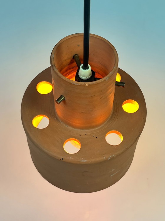 Vintage Hanglamp, Artiforte Nederland, Terracotta, 1950's – Hanglampen, Stone (photo 8 of 10)