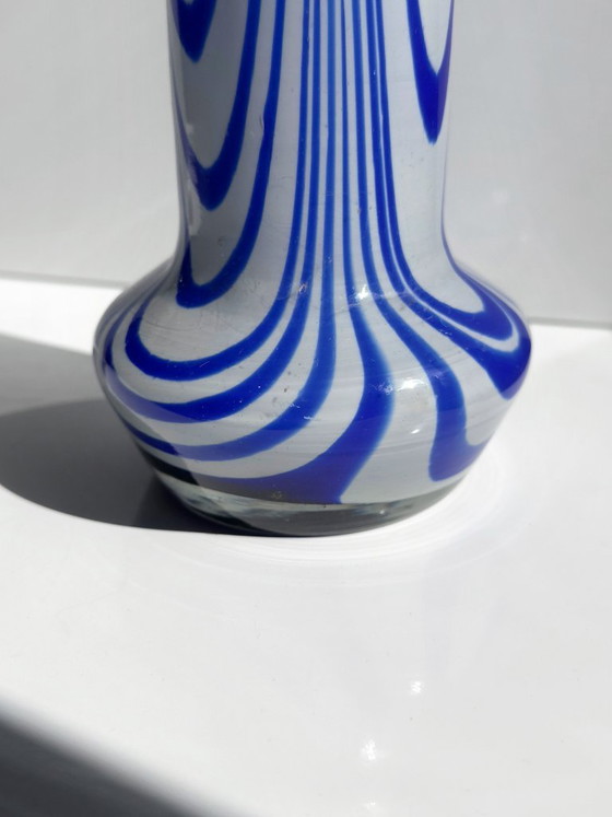 Vaso Vintage Carlo Moretti in Vetro Blu e Bianco, Italia Anni '70 – Vasi, Murano Glass (photo 3 of 5)