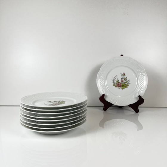 Image 1 of Set of 8 Berry dessert plates, L. Lourioux