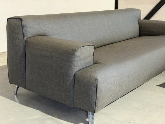 Divano Leolux Oscar con pouf - grigio, Divani 3 posti, Tessile, Metallo, Modern (foto 3 di 9)