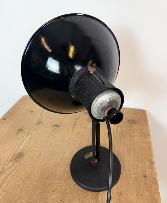 Vintage Industrial Black Enamel Table Lamp from EB, 1950s – Iron (photo 7 of 17)