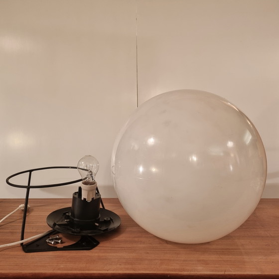 Image 1 of Large plastic moon-like globe table lamp by Raak, 1970s