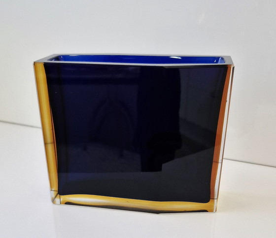 Image 1 of Glazen vaas van Pavel Hlava voor Exbor Egermann Sommerso-Art, circa 1960