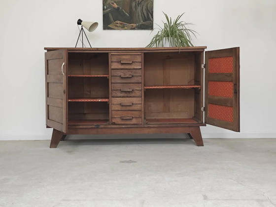 Buffet en chêne de René Gabriel, période de reconstruction 1950. – Armoires de rangement, Wood, Design (photo 14 of 30)