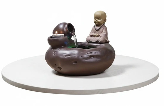 Image 1 of Nature Fountain Jar Buddha Statue