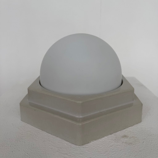 Ceiling/wall lamp light gray step shape 60s/70s