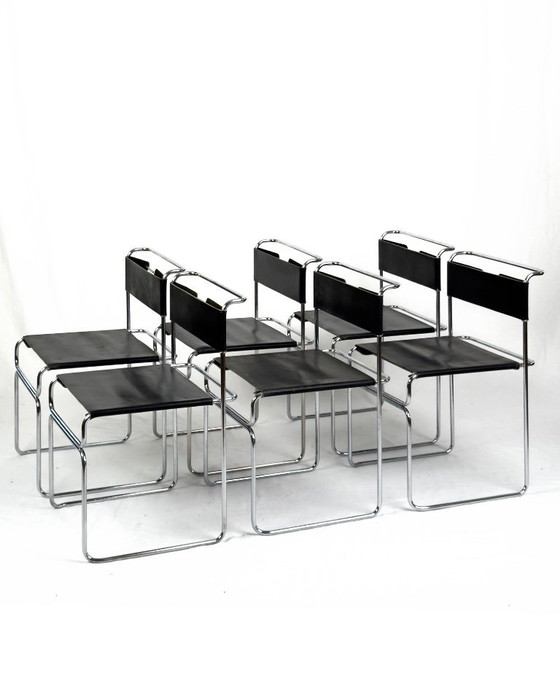 Image 1 of Set di 6 sedie vintage Libellula di Giovanni Carini per Planula