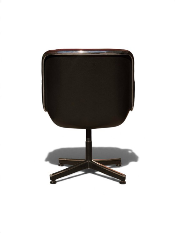 Poltrona Executive Charles Pollock Knoll in pelle bordeaux, base a 4 razze – Poltrone, Cromo (photo 3 of 10)