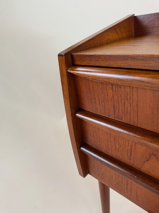 Image 1 of Small Danish Teak Cabinet with Curved Front – Perfectly Versatile