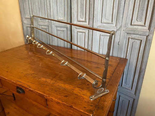 Wandkapstok Kapstok Nikkel Art Deco 1930 Frans