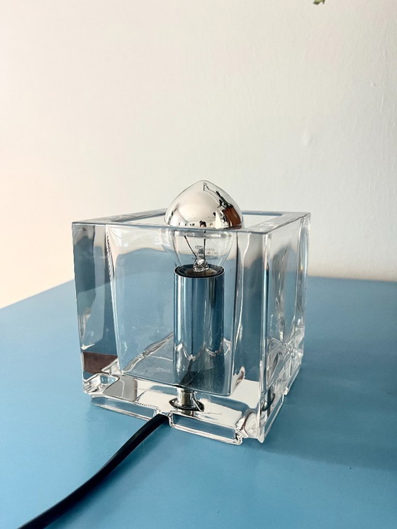 Image 1 of Vintage Cube Glass Lamp by Nachtmann Leuchten, 1990s Modern Design Light