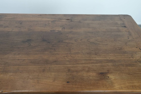 Image 1 of Antique French dining table with drawers and pull-out shelf