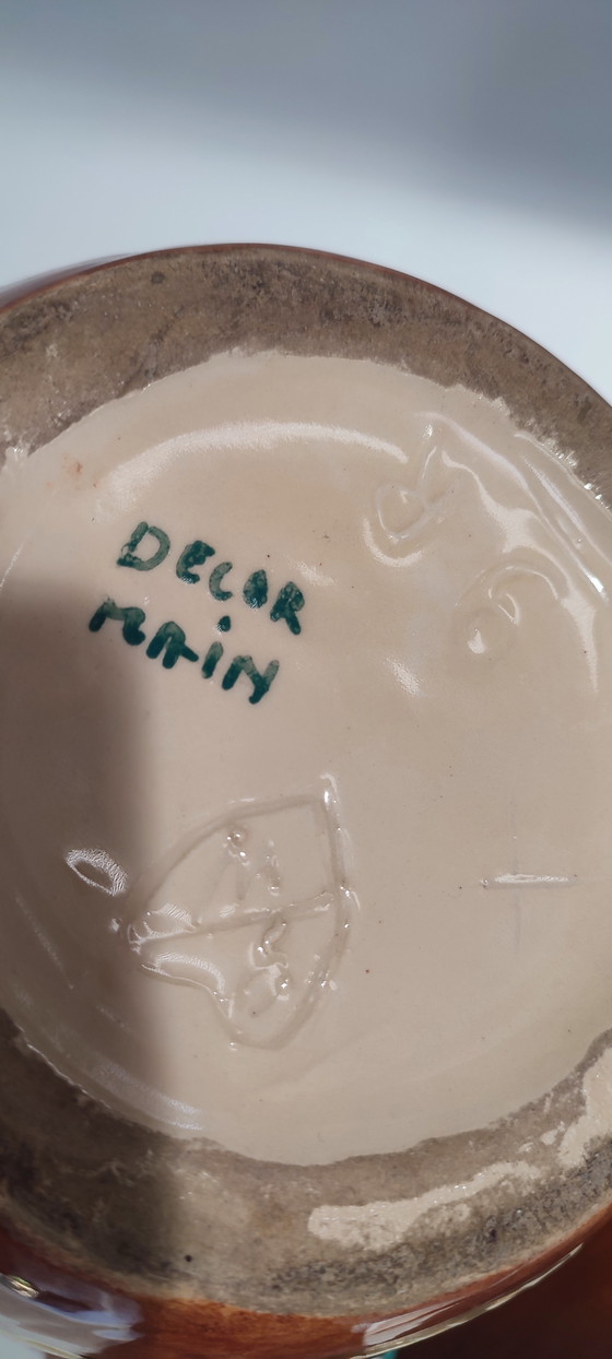 Image 1 of Brocca in ceramica decorata a mano d'epoca