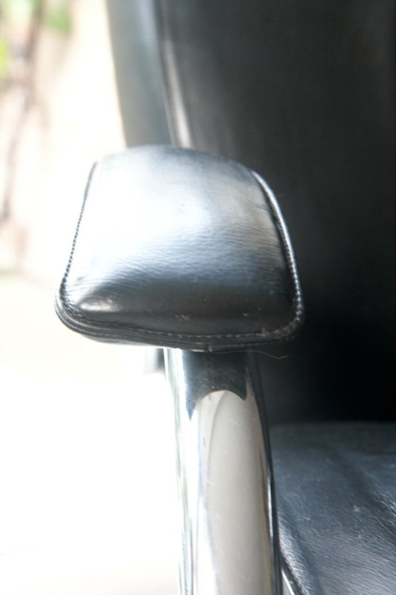 Image 1 of Zwei Molinari-Sessel, Modell Accademia, schwarzes Leder