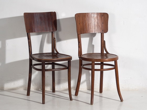 Chaises anciennes en bois courbé (c.1940). Lot de 4 pièces #5 – Chaises de salle à manger, Wood (photo 28 of 40)