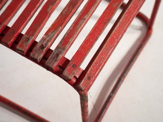 Sedie da giardino rosse antiche (c.1920). Set di 4 pezzi #37 – Wood, Iron (photo 23 of 40)