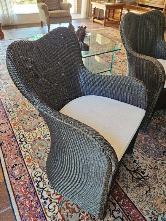 Image 1 of Elegante tavolo ovale in legno + 6 sedie da pranzo in rattan