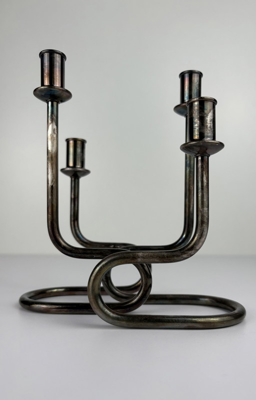 Gorham Maestri Italia design set vintage candlesks silver-plated metal / silver-plated circa 1950s
