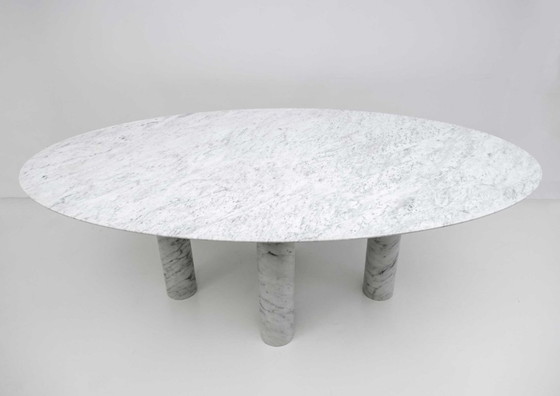 Mario Bellini Italian Carrara Marble Oval Dining Table for Cassina, 70s (photo 2 of 8)