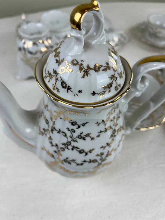 Servizio da caffè antico in porcellana fine dorata – per 6 persone – Vintage – Stoviglie, Porcelain, Gold (photo 13 of 16)