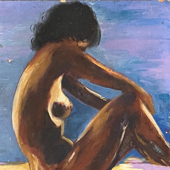 Image 1 of Pintura. 1970. Mujer sentada.