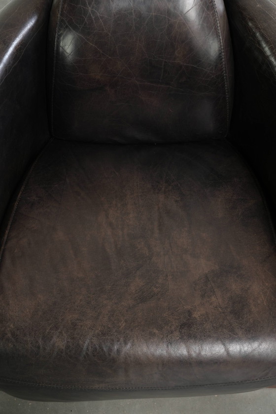 Aviator design armchair in grained cowhide with a comfortable seat – Leather, Modern (photo 6 of 13)