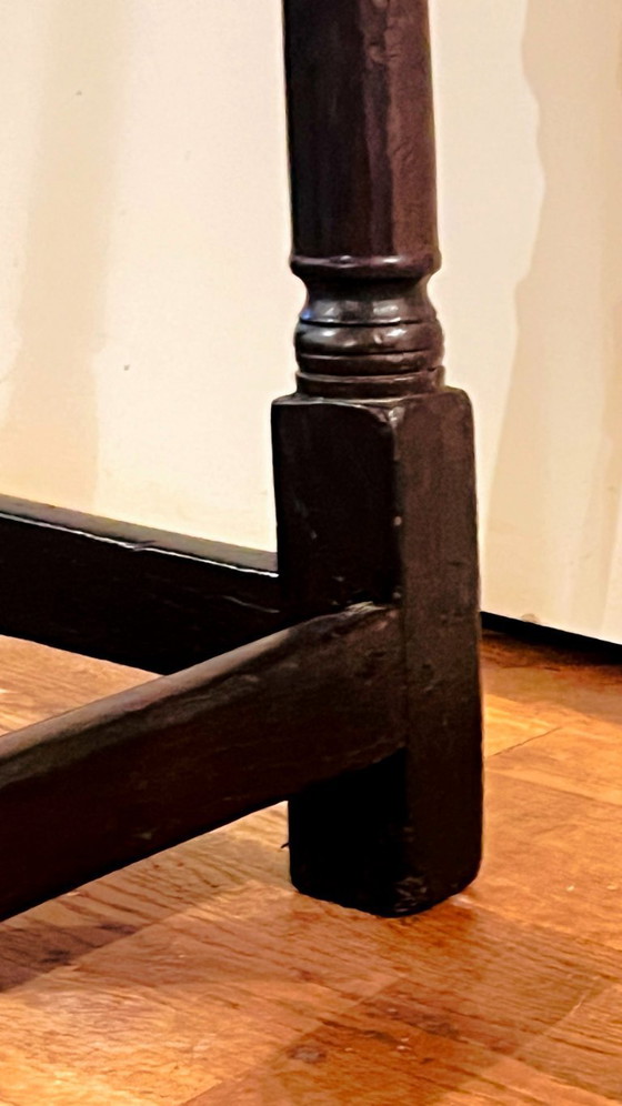 Image 1 of Taburete/mesa auxiliar antiguo de roble inglés