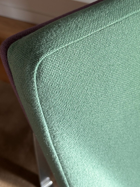 Cado Lounge chairs x 2 by Poul Henningsen Denmark, Side chairs, Chrome, Textile, mint (photo 6 of 12)