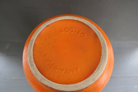 Image 1 of Vintage Scheurich grote vaas 408-40 oranje